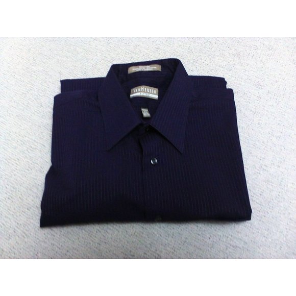 Van Heusen Men's Shirt Casual/Dress Long Sleeve Poly/Cotton Purple 15.5 (34/35) - Picture 15 of 16